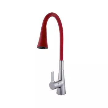 Смеситель для кухни Fashun A4153+B16 хром, красный