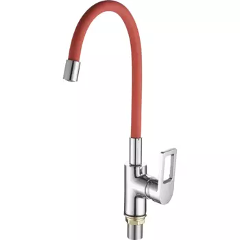 Смеситель для кухни Fashun A4253+B06 хром, красный