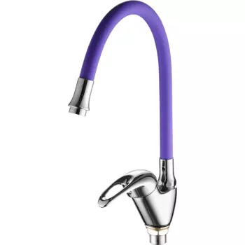 Смеситель для кухни Fashun A4403+A7254 хром, фиолетовый
