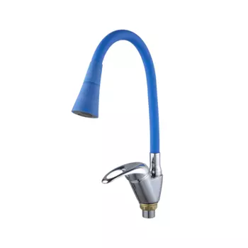 Смеситель для кухни Fashun A4403+A7351 хром, синий