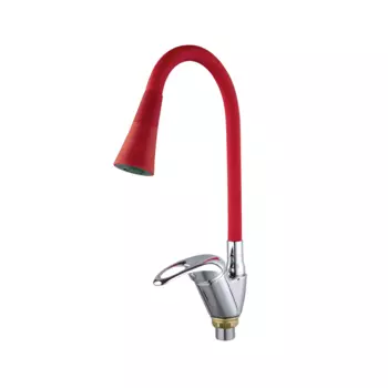 Смеситель для кухни Fashun A4403+A7358 хром, красный