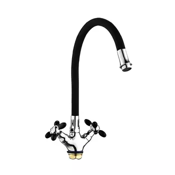 Смеситель для кухни Fashun A44127-7 хром, черный