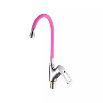 Смеситель для кухни Fashun A4466+A7255 хром, розовый