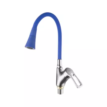 Смеситель для кухни Fashun A4466+A7351 хром, синий