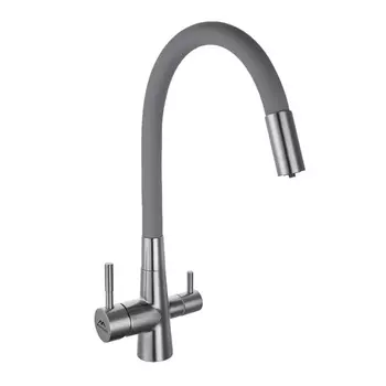 Смеситель для кухни Fashun A54029-12 сатин, серый