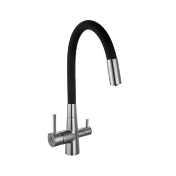 Смеситель для кухни Fashun A54029-7 сатин, черный