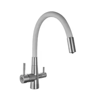 Смеситель для кухни Fashun A54029-8 сатин, белый