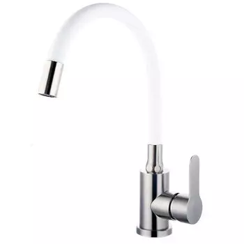 Смеситель для кухни Fashun A54101-8 сатин, белый