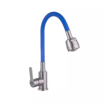 Смеситель для кухни Fashun A54101+N7341 сатин, синий