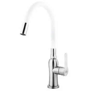 Смеситель для кухни Fashun A54801-8 сатин, белый