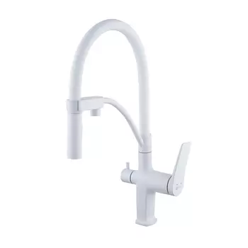 Смеситель для кухни Lemark Bronx LM3761MW белый матовый