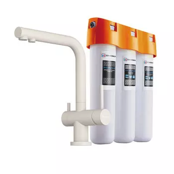 Смеситель для кухни Omoikiri Nagano-PA-P с фильтром Pure drop Lite пастила