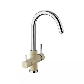 Смеситель для кухни Paini Cox 7855643CR3V11L2KM бежевый, хром