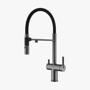 Смеситель для кухни Paulmark Gravity Gr213888-GM, вороненая сталь