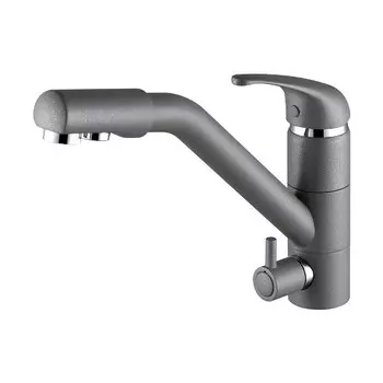 Смеситель для кухни Paulmark Hessen He213017-402 Серый металлик