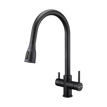 Смеситель для кухни Paulmark Lange La214212-418 черный металлик