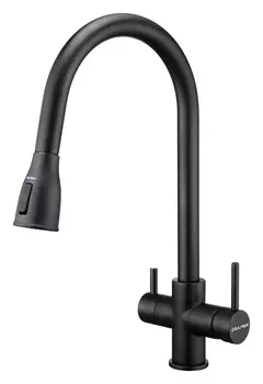 Смеситель для кухни Paulmark Lange LA214212-BLM черный металлик
