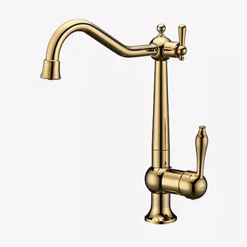 Смеситель для кухни Paulmark Retro Re213226-G золото