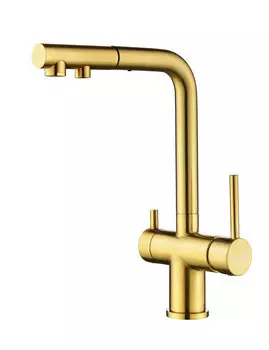 Смеситель для кухни Paulmark Serpentine Se213222-BG брашированное золото