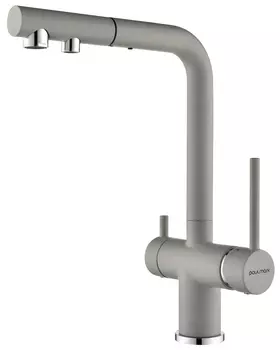 Смеситель для кухни Paulmark Serpentine Se213222-GRS серый дым