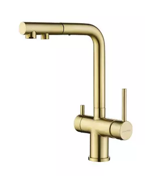 Смеситель для кухни Paulmark Serpentine Se213222-SBG светлое брашированное золото