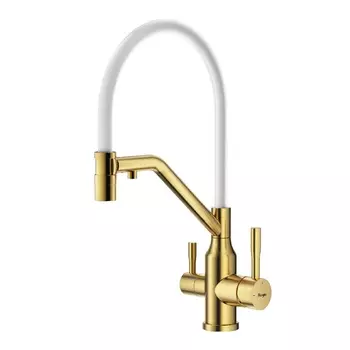 Смеситель для кухни Raglo R81 R81.62.03 золотой сатин, с подключением к фильтру