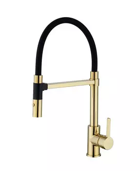 Смеситель для кухни Rose R133E с гибким изливом золото
