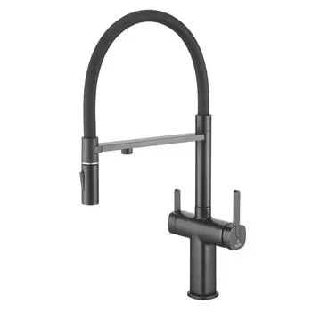 Смеситель для кухни Rose R358H с подключением фильтра воды, черный