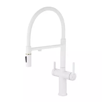 Смеситель для кухни Rose R458C с подключением фильтра воды, белый