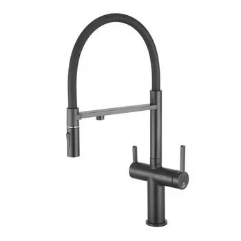 Смеситель для кухни Rose R458H с подключением фильтра воды, черный