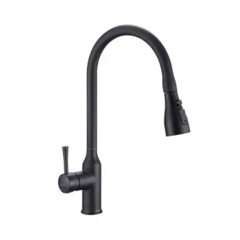 Смеситель для кухни Shevanik S163H с выдвижным изливом, черный