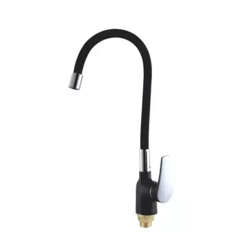 Смеситель для кухни Shevanik S443-3 с гибким изливом, черный