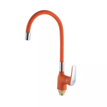 Смеситель для кухни Shevanik S443-4 с гибким изливом, оранжевый