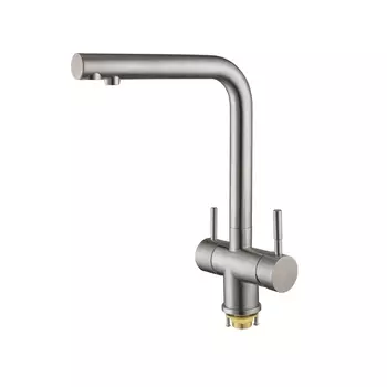 Смеситель для кухни Shevanik S468B с подключением фильтра, сатин