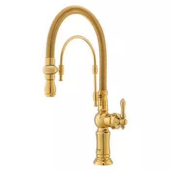 Смеситель для кухни Shouder Bizans 0230806 под фильтр с гибким изливом, золото брашированное