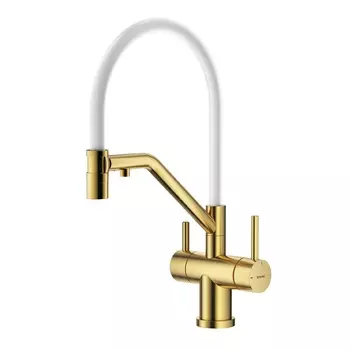 Смеситель для кухни Splenka S70 S70.62.03 золотой сатин, с подключением к фильтру