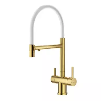 Смеситель для кухни Splenka S70 S70.63.03 золотой сатин, с подключением к фильтру