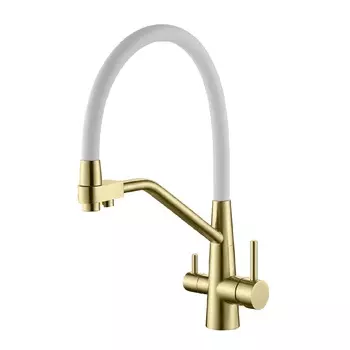 Смеситель для кухни Splenka S71 S71.62.03 золотой сатин, с подключением к фильтру