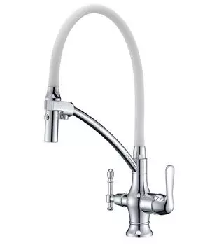 Смеситель для кухни ZorG Clean Water ZR 347-8 YF белый хром