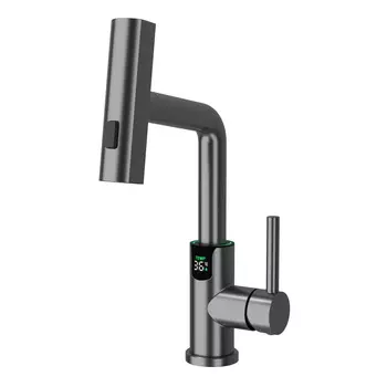 Смеситель для раковины Black&White SD3028GM оружейная сталь