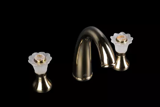 Смеситель для раковины Boheme Camelia 297-Camelia золото