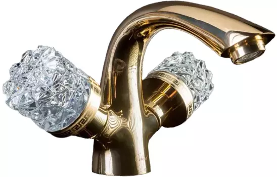 Смеситель для раковины Boheme Crystal 291-CRST золото