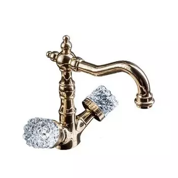 Смеситель для раковины Boheme Crystal 292-CRST золото