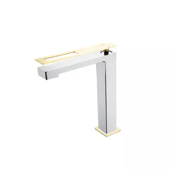 Смеситель для раковины Boheme Q 142-CRG хром, золото