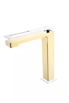 Смеситель для раковины Boheme Q GoldChrome 142-GCR золото, хром