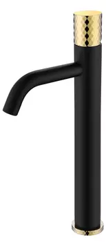 Смеситель для раковины Boheme Stick Black Diamond Gold 122-BG черный, золото