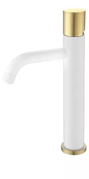 Смеситель для раковины Boheme Stick White Touch Gold 122-WG.2 белый, матовое золото