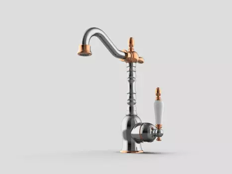 Смеситель для раковины GPD Retro MTL180-K-R хром-розовое золото