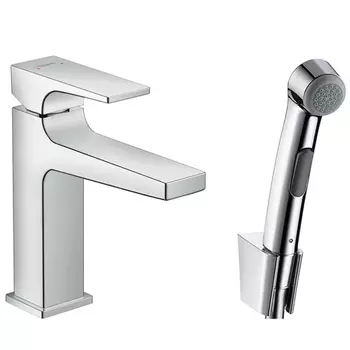 Смеситель для раковины с гигиеническим душем Hansgrohe Metropol 110 32522000 хром