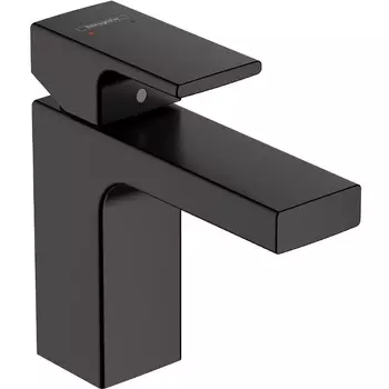 Смеситель для раковины Hansgrohe Vernis Shape 100 71561670 со сливным гарнитуром матовый черный